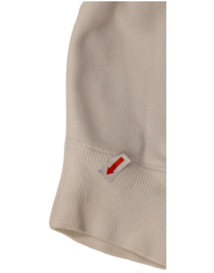 Suéter feminino PUMA com capuz e zíper oversized UK 10 pequeno algodão branco