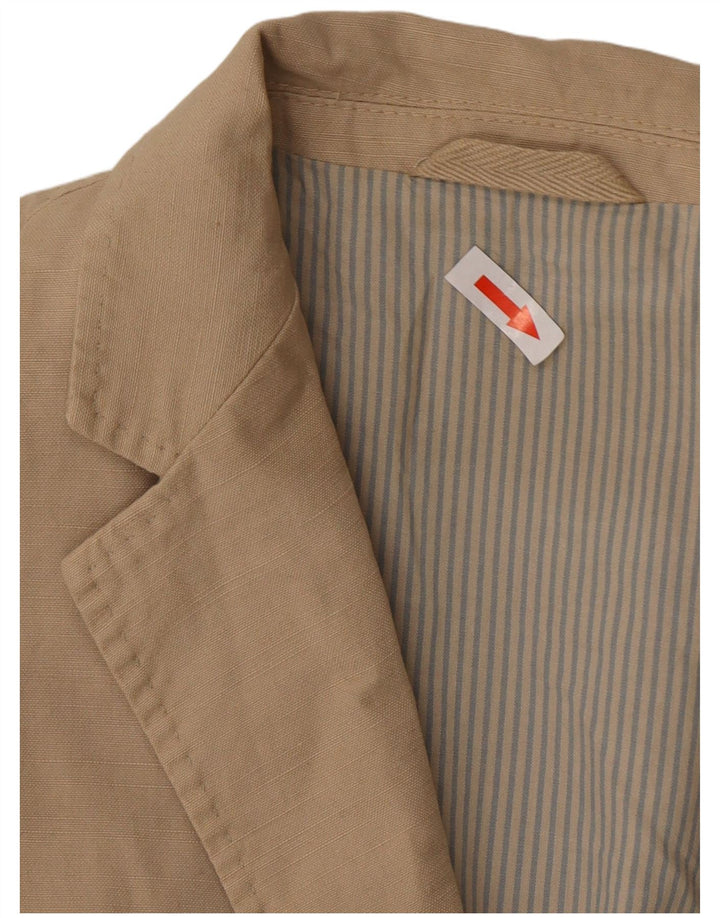 Massimo Dutti Mens 2 Button Blazer Jacket EU 48 Medium Beige Cotton