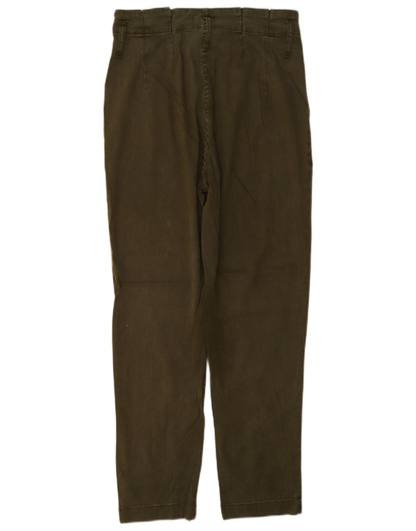 Topshop Pantalones ajustados de cintura alta para mujer UK 10 Small W27 L27 Algodón caqui