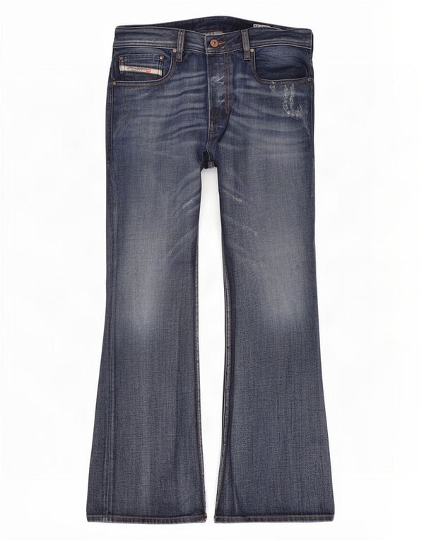 Diesel Mens Zatiny Distressed Regular Bootcut Jeans W32 L32 Azul Marinho