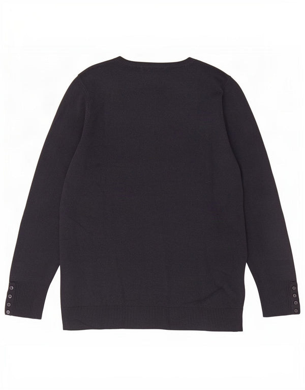 Suéter feminino Marks & Spencer com decote em V Reino Unido 16 grande azul marinho