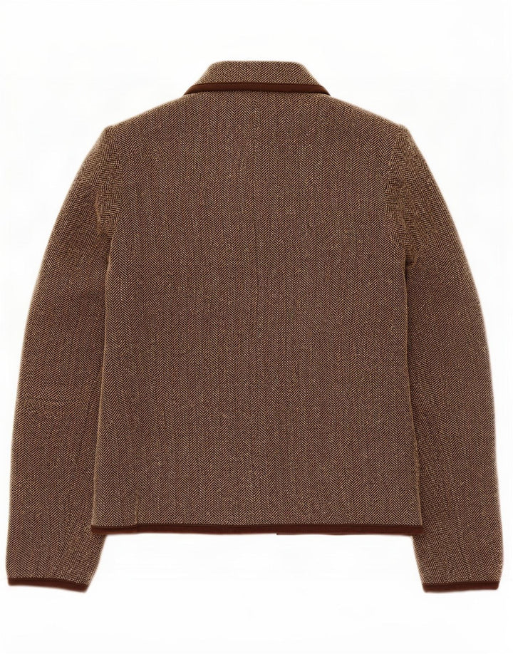 Marks & Spencer Chaqueta Blazer para Mujer UK 10 Small Brown Herringbone