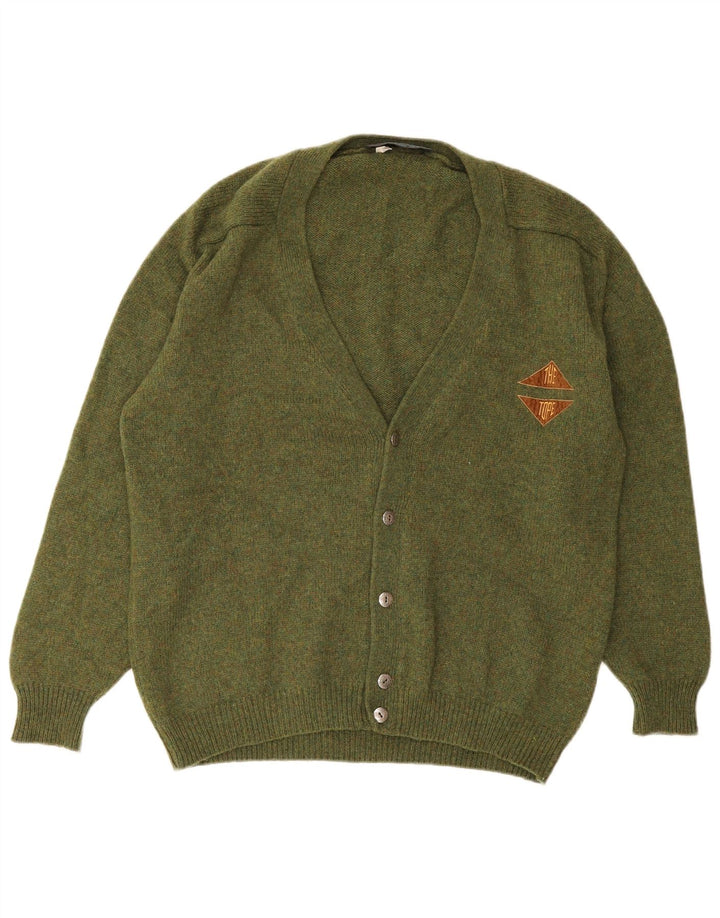 Vintage Mens Cardigan Sweater XL Green