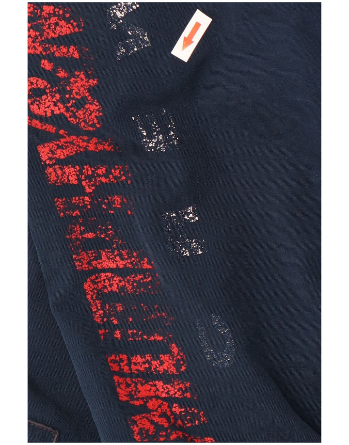 MURPHY & NYE Giubbotto bomber grafico da uomo UK 40 Large Poliestere blu navy