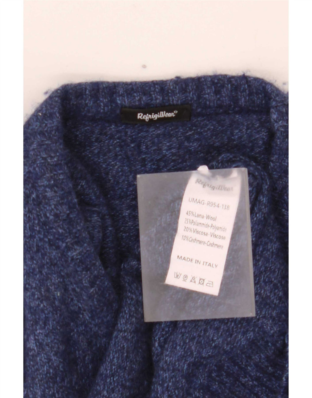 Refrigiwear Herre Crew Neck Jumper Sweater Medium Navy Blue Uld