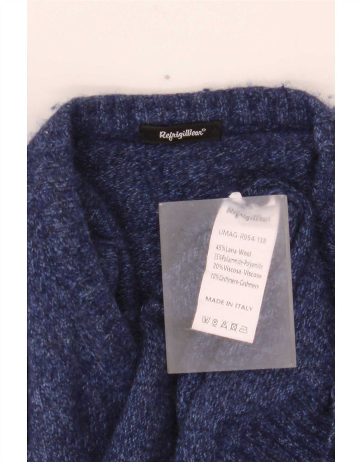 Refrigiwear Herre Crew Neck Jumper Sweater Medium Navy Blue Uld