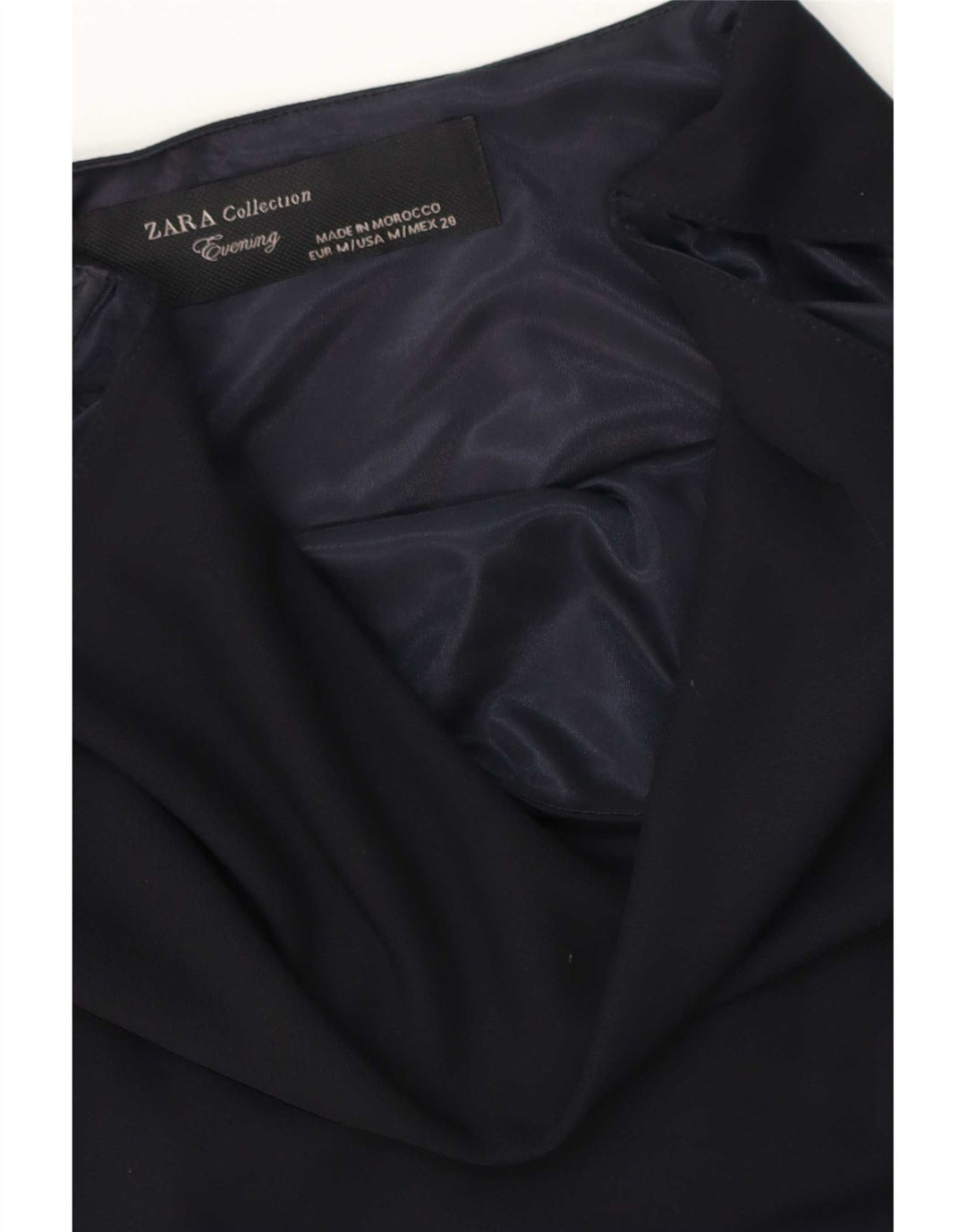 Zara Robe fourreau sans manches pour femme UK 44 Bleu marine moyen