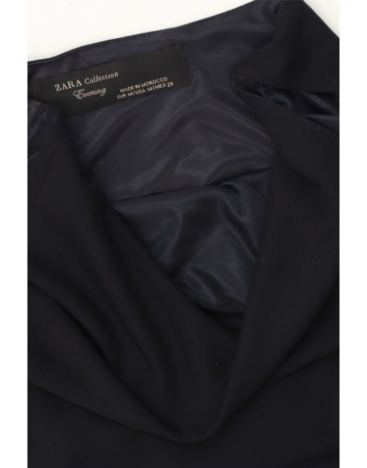 Zara Robe fourreau sans manches pour femme UK 44 Bleu marine moyen