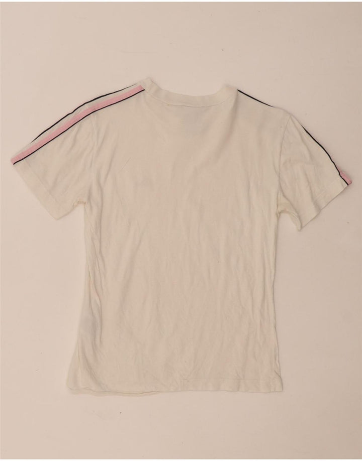 ADIDAS Womens T-Shirt Top UK 12 Medium White Cotton