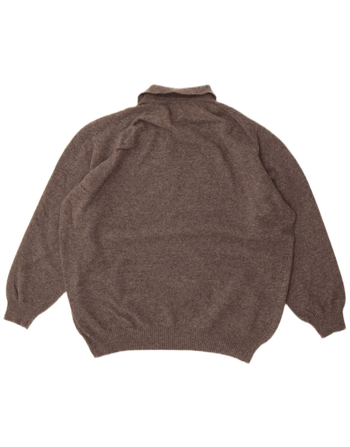 Walbusch Mens Studio Pitti Polo Neck Jumper Sweater 2XL Grey Virgin Wool