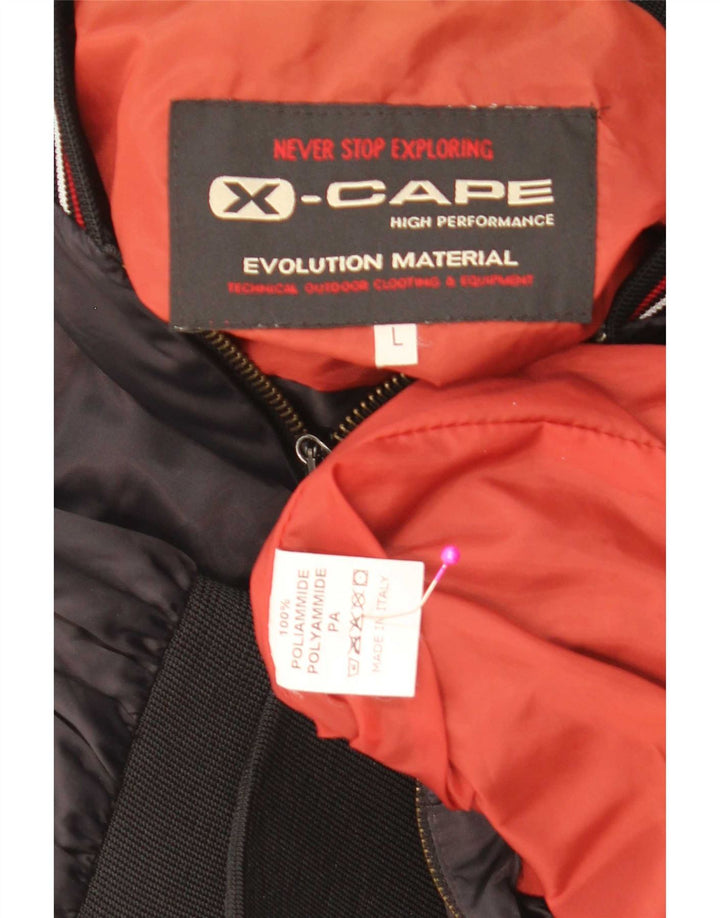 Giubbotto bomber grafico da uomo X-Cape UK 40 Large Nero Poliammide a blocchi di colore