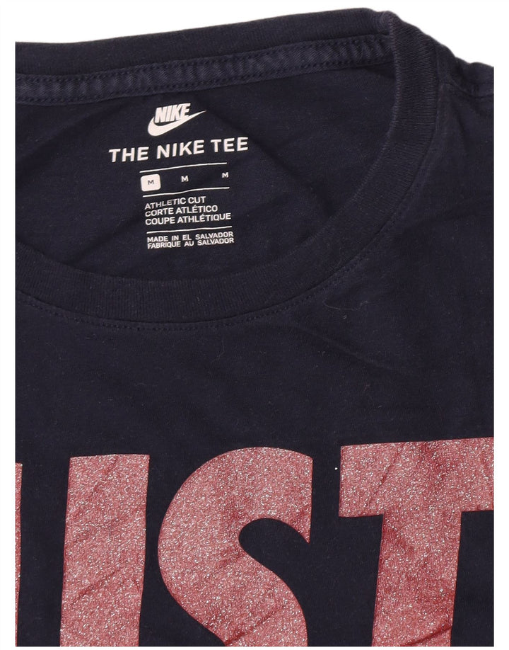 Nike Mens Athletic Cut Graphic T-Shirt Top Medium Navy Blue