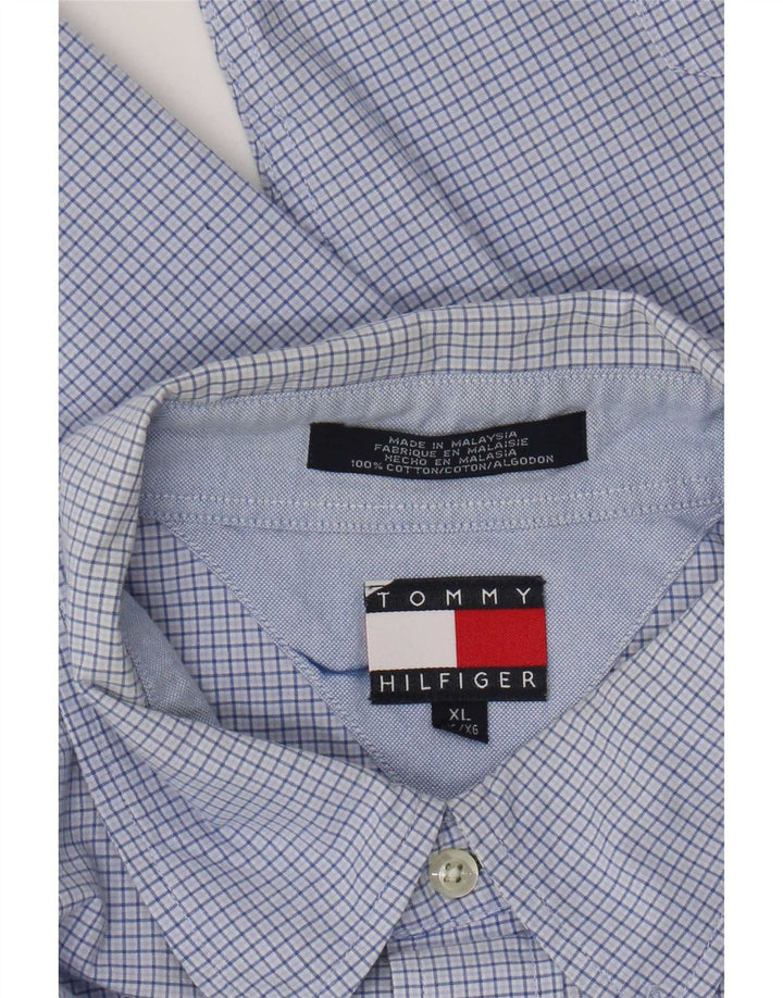 Camicia da uomo Tommy Hilfiger XL in cotone a quadri blu