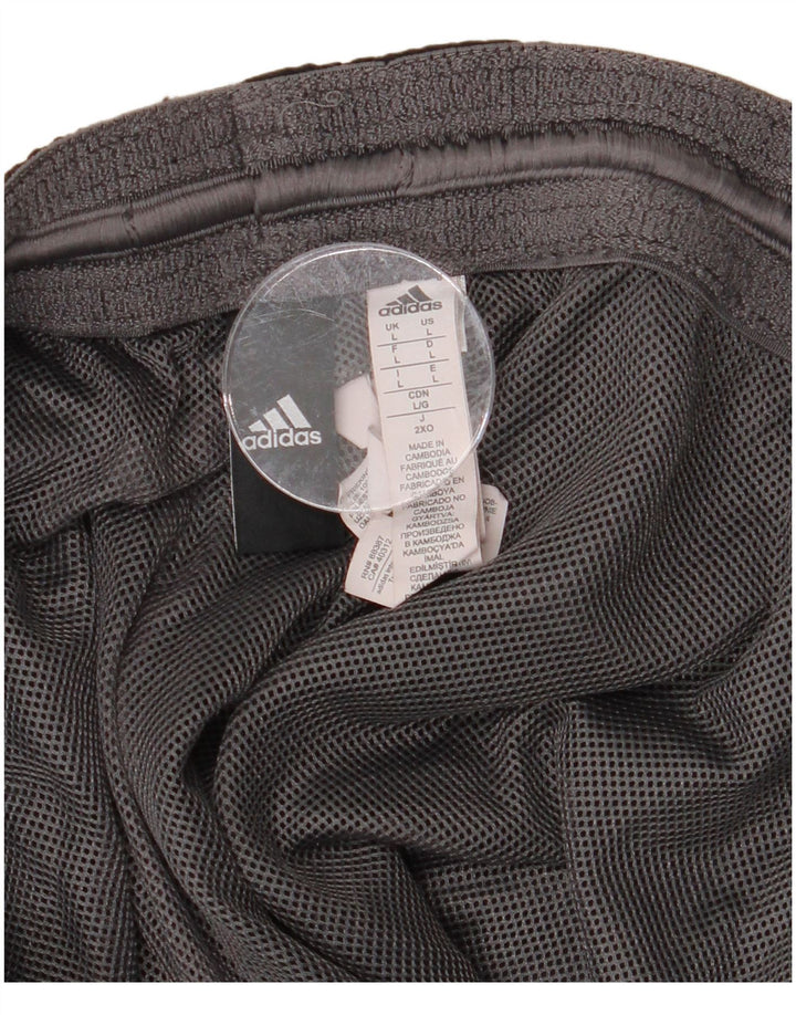 ADIDAS Mens Graphic Sport Shorts Large  Grey Colourblock Polyester