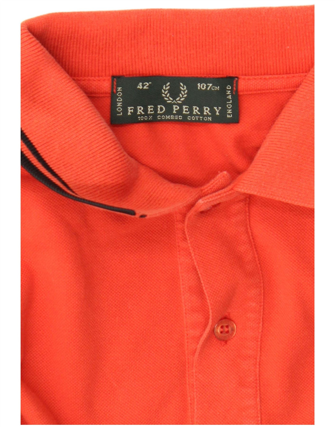 Мужская рубашка-поло с длинным рукавом Fred Perry, средний оранжевый хлопок, хлопок