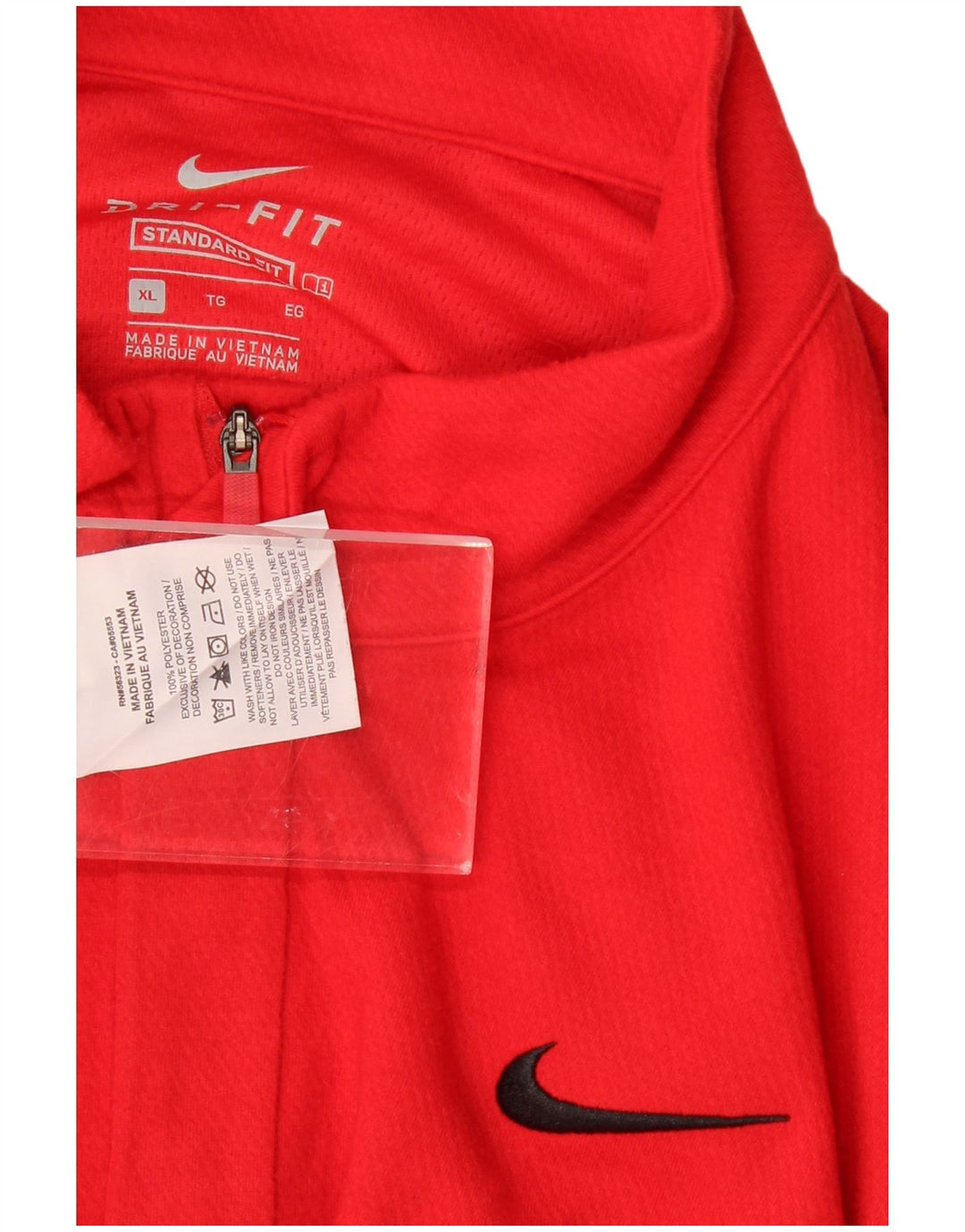 NIKE Mens Dri Fit Standard Fit Zip Neck Pullover Tracksuit Top XL Red