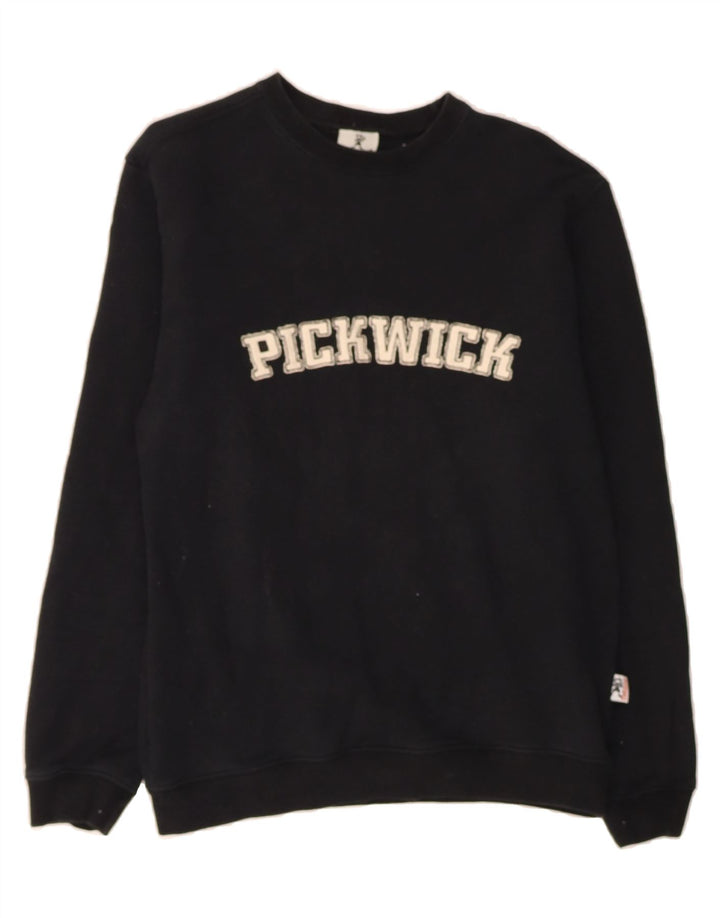 PICKWICK Womens Graphic Sweatshirt Jumper UK 16 Large Black Cotton Vintage Pickwick and Second-Hand Pickwick from Messina Hembry 