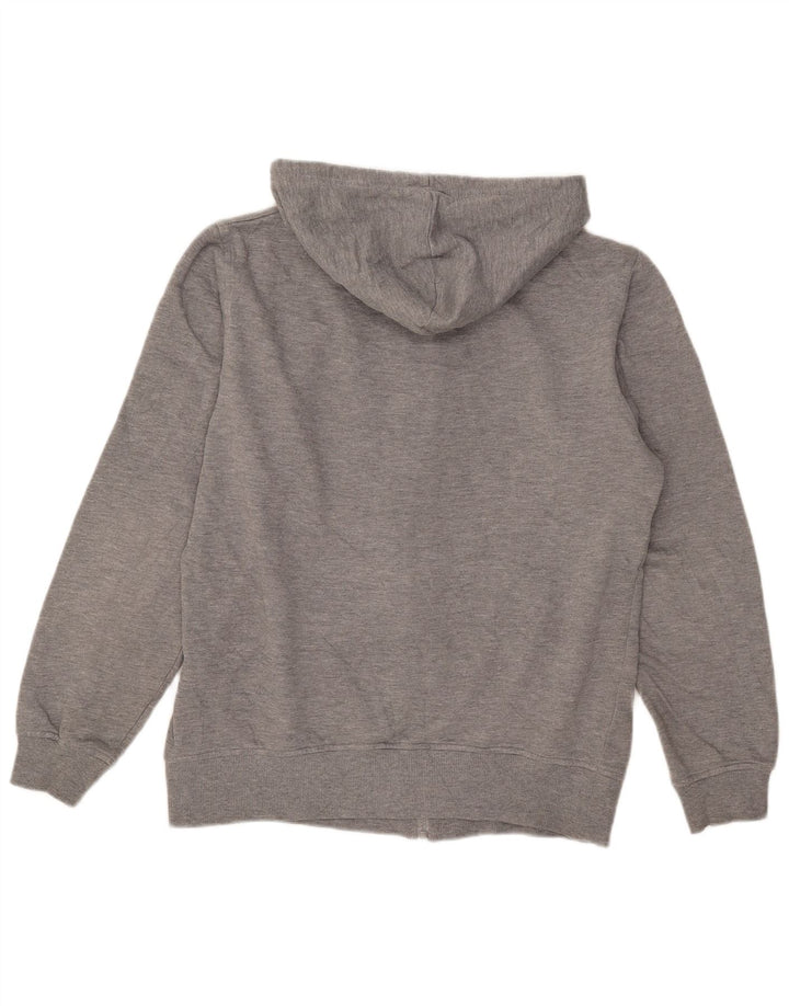 Fila Mens Graphic Zip Hoodie Sweater Small Grey Flecked Polyester