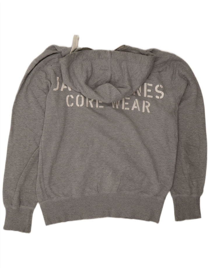 Jack & Jones Mens Graphic Zip Hoodie Sweater XL Grey