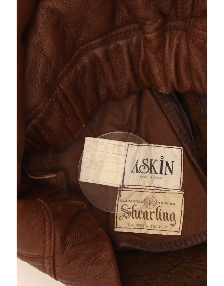 Vintage Herre Shearling Jacket IT 56 3XL Brun