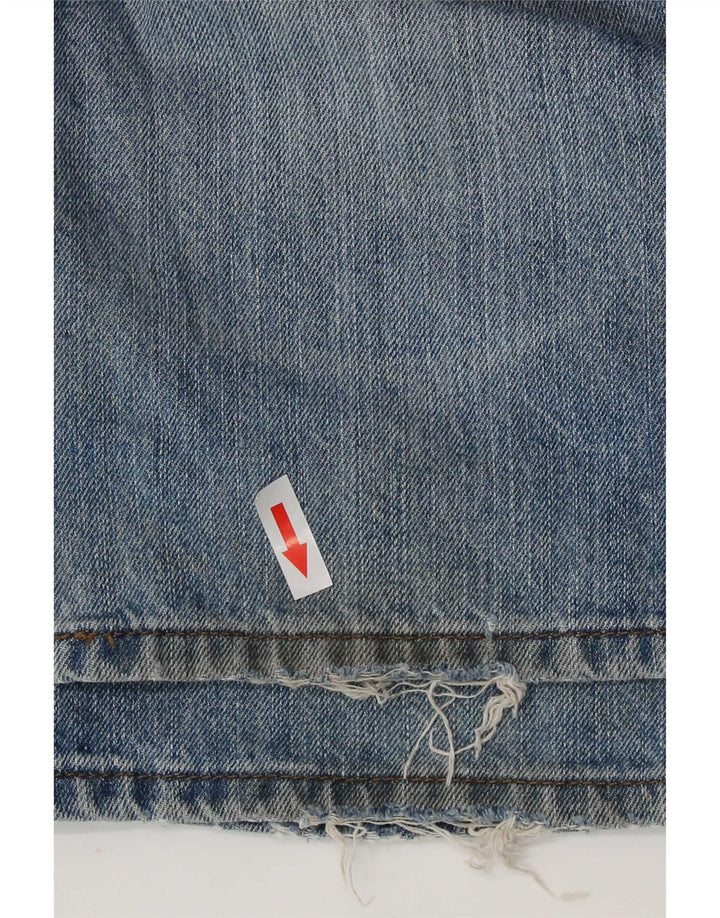 Marks & Spencer Herre Distressed Regular Straight Jeans W36 L31 Blue Cotton