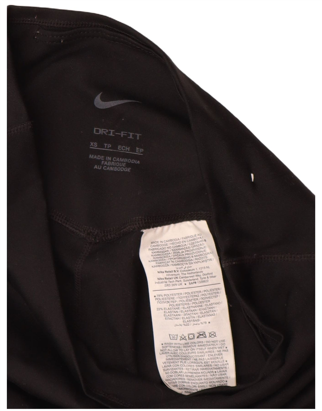 NIKE Womens Dri Fit Capri Leggings UK 4 XS Black Polyester