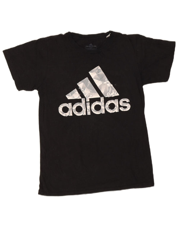 Adidas Womens Graphic T-Shirt Top UK 10 Small Black