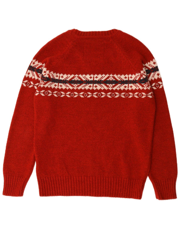 Maglione da uomo con scollo a barca Superdry XL rosso Fair Isle acrilico
