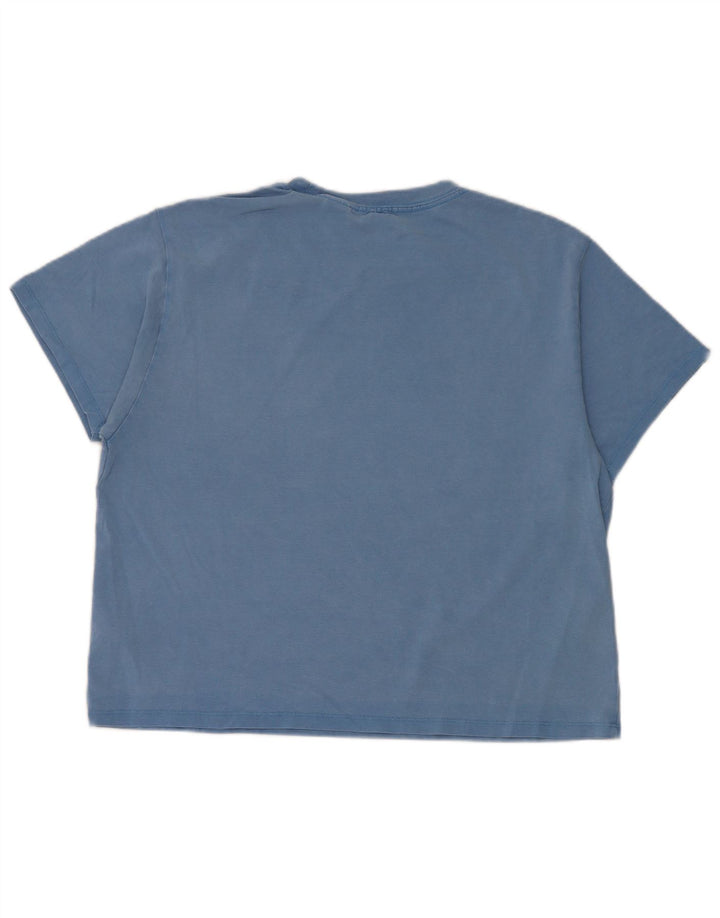 Levi's Grafisk T-shirt top til kvinder UK 14 Mellemblå bomuld