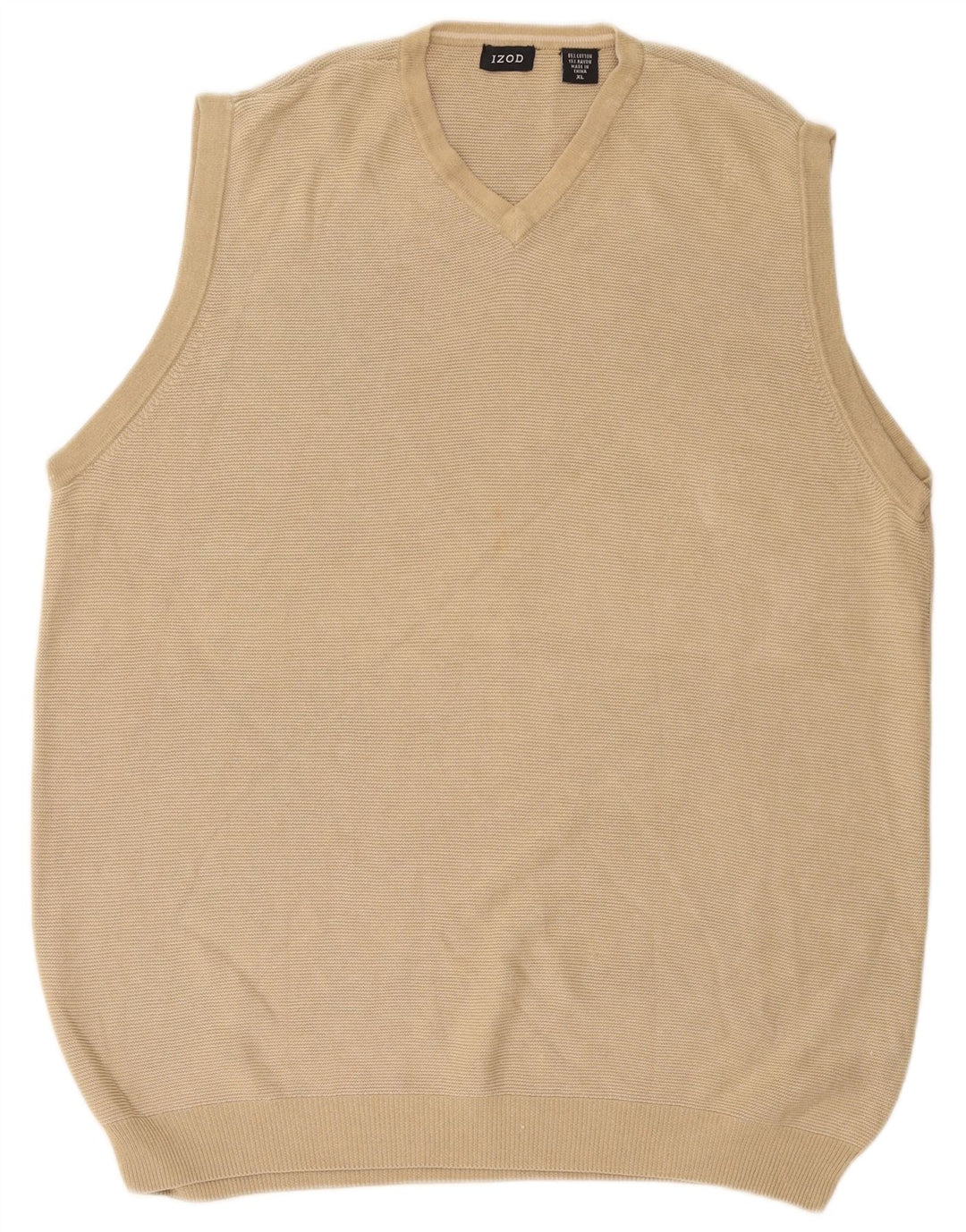 Izod Mens Vest Tank Top XL Beige Cotton