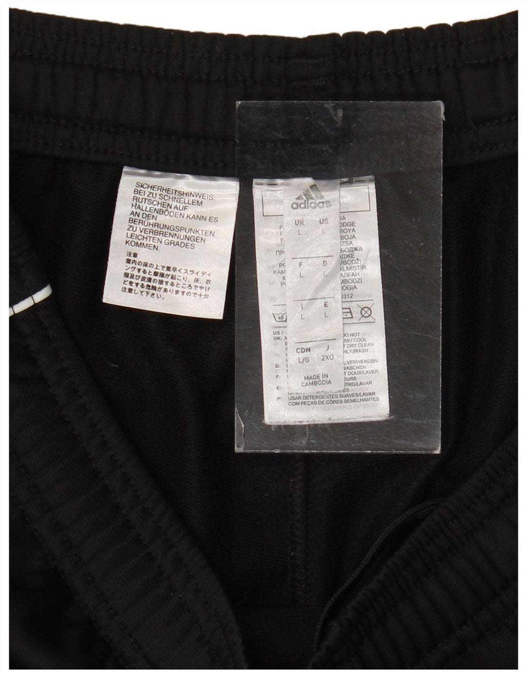 ADIDAS Mens Tracksuit Trousers Joggers Large  Black Polyester