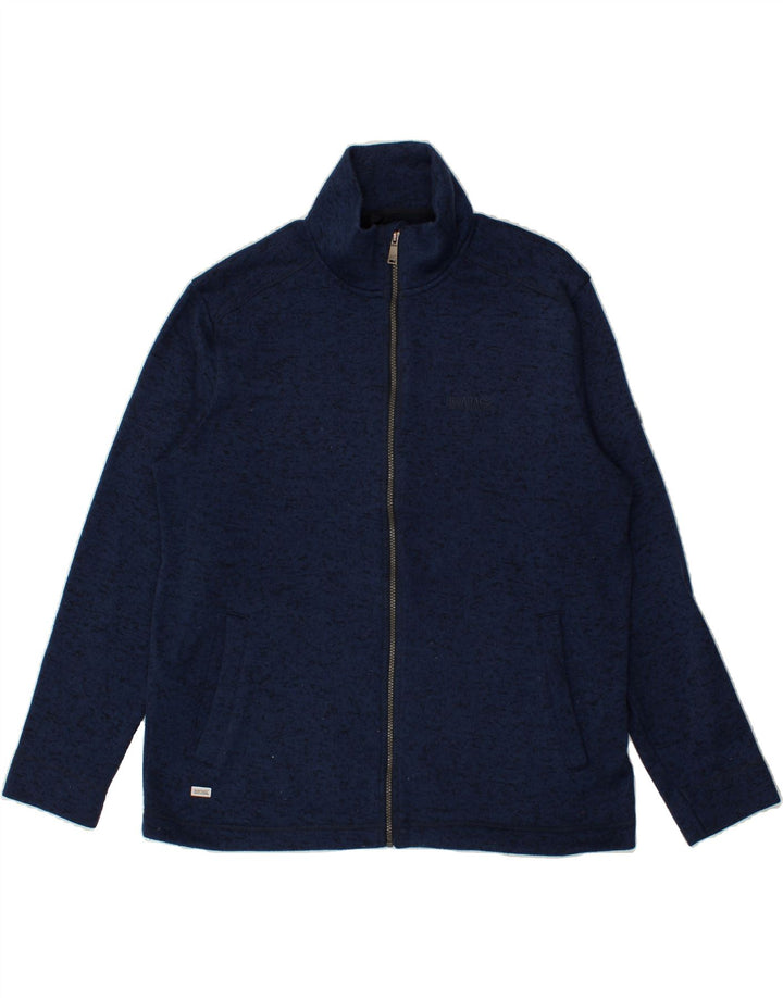 REGATTA Mens Tracksuit Top Jacket XL Navy Blue Flecked Polyester Vintage Regatta and Second-Hand Regatta from Messina Hembry 