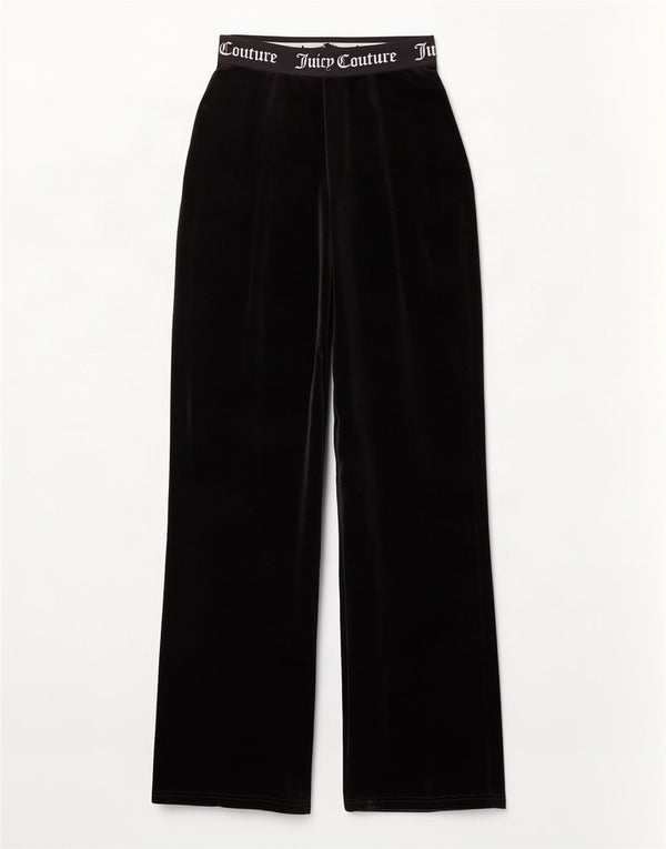 Juicy Couture Γυναικεία Γραφική Βελούδινη φόρμα παντελόνι XS Μαύρο πολυεστέρα