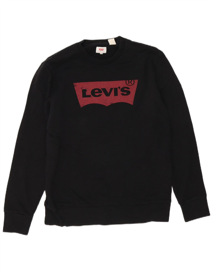 Levi's Mens Graphic Sweatshirt Jumper Medium Black Cotton