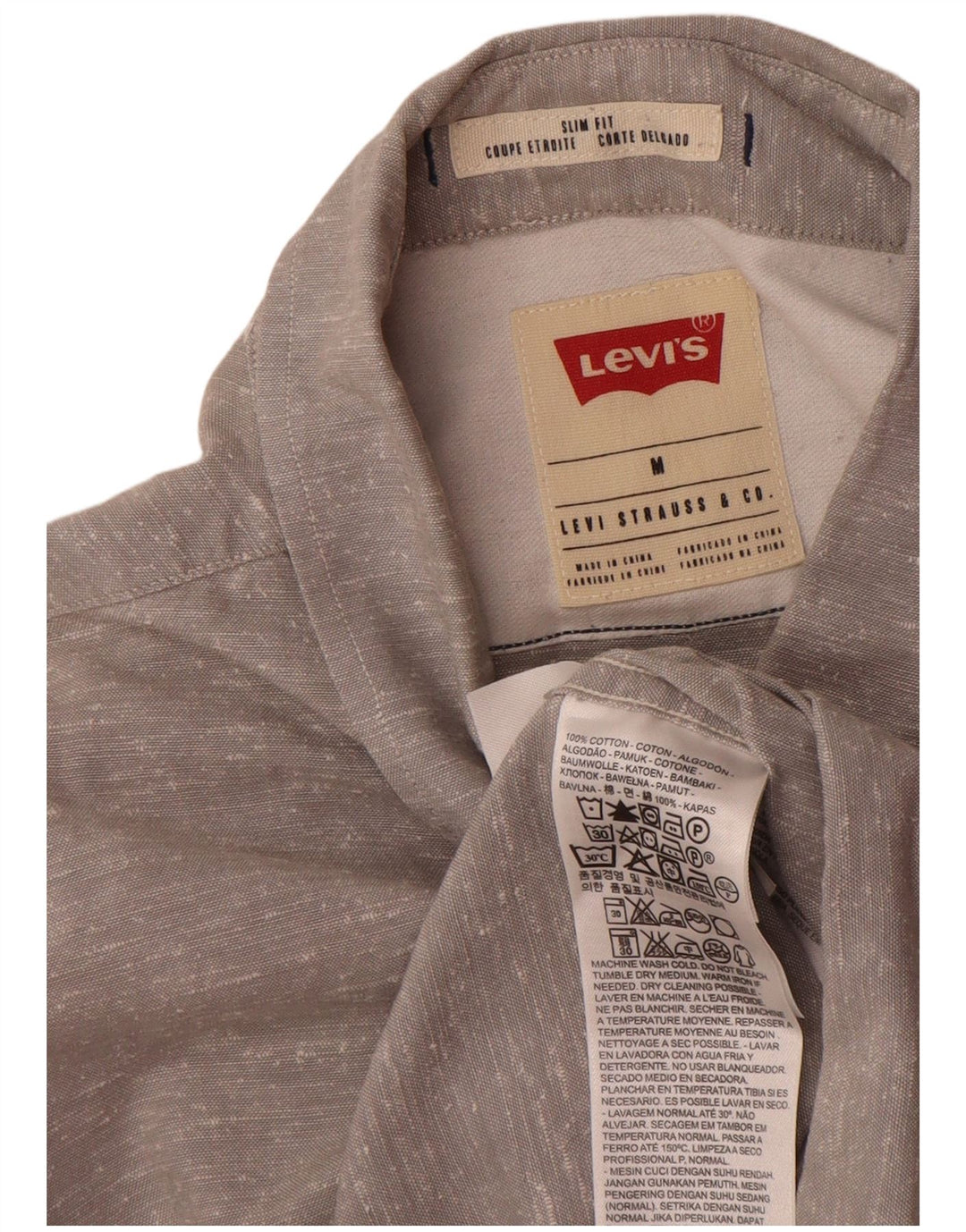 Camicia Levi's da uomo slim fit in cotone mélange grigio medio