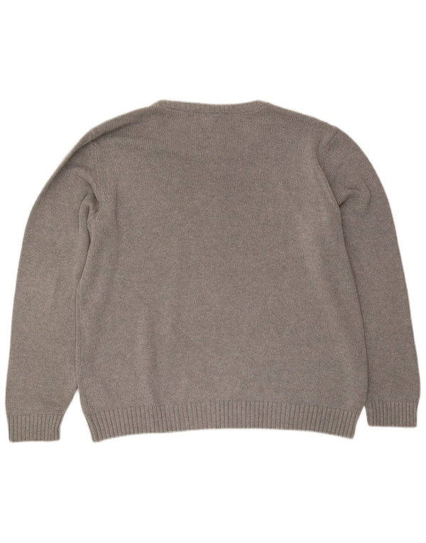Guess Mens Graphic Boat Neck Jumper Sweater 2XL Grey Cotton