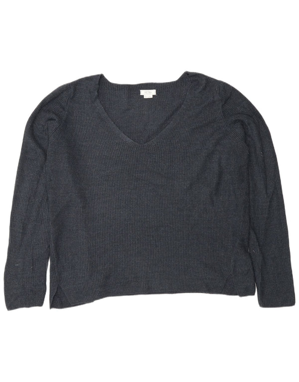 Fat Face Damen-Pullover, übergroß, V-Ausschnitt, Gr. 12, mittleres Marineblau