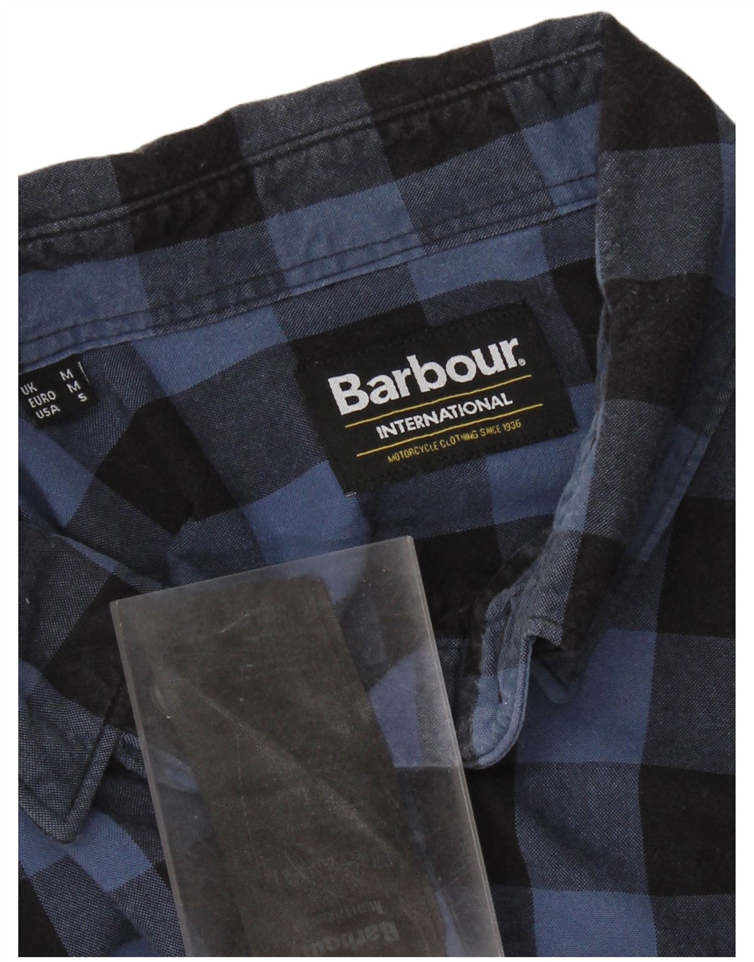 Barbour Herrenhemd aus mittelblauer Gingham-Baumwolle