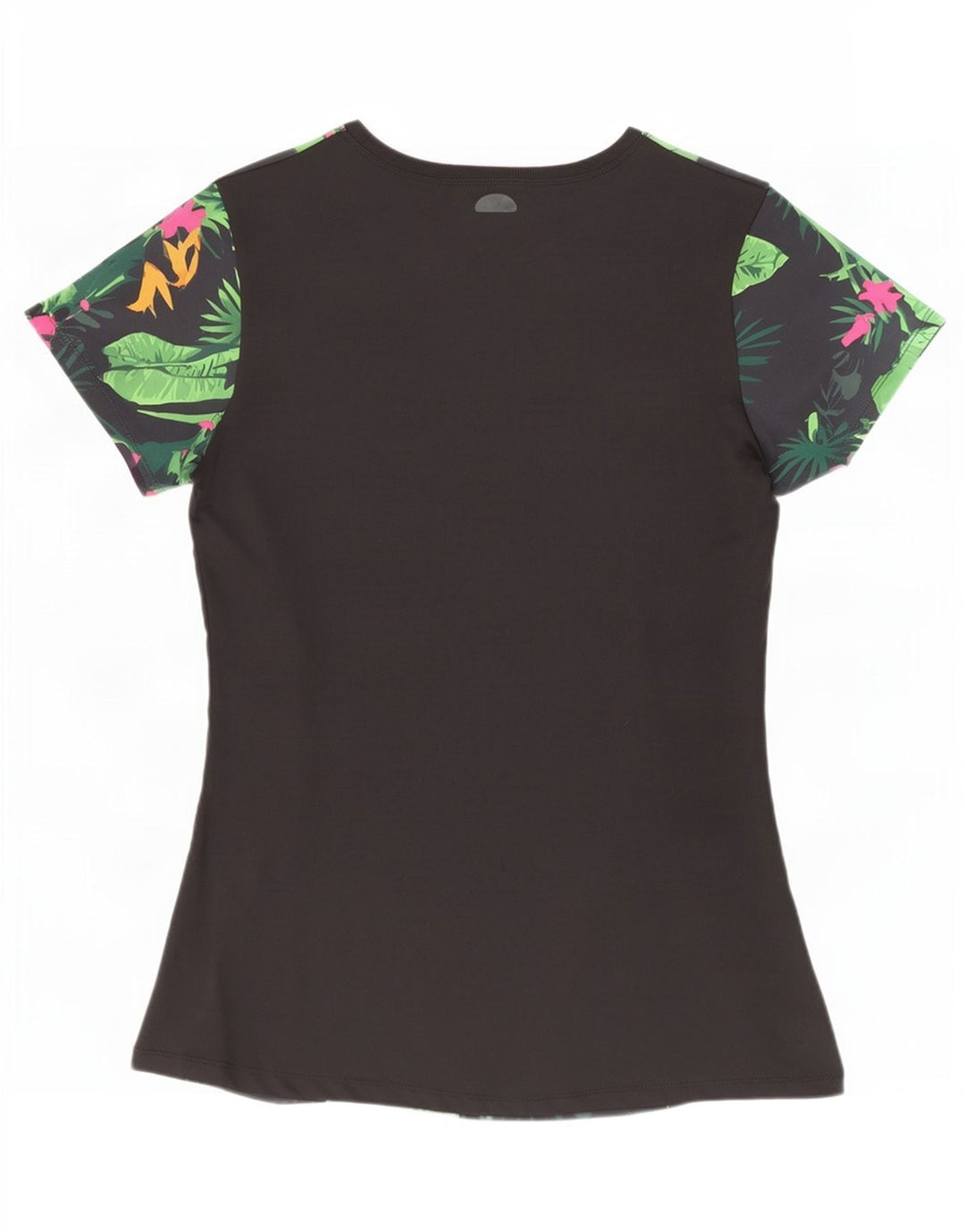 Ellesse Womens Grafisk T-Shirt Top UK 12 Medium Black Floral Polyester