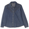 Vintage Dame Denim Shirt UK 14 Medium Blue Cotton