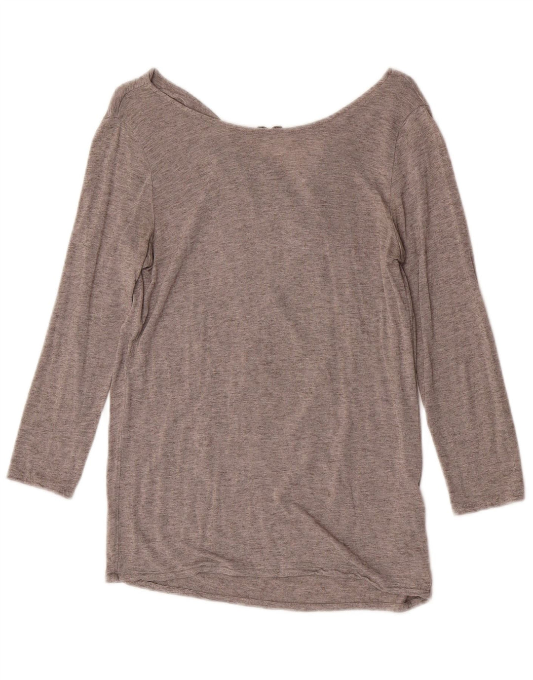 Massimo Dutti Womens Top 3/4 Sleeve UK 12 Medium Grey Viscose