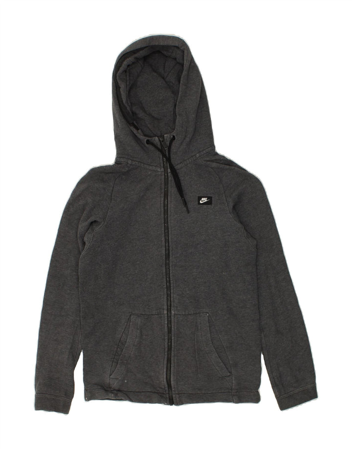 NIKE Mens Graphic Zip Hoodie Sweater XS Grey Cotton | Vintage Nike | Thrift | Second-Hand Nike | Used Clothing | Messina Hembry 