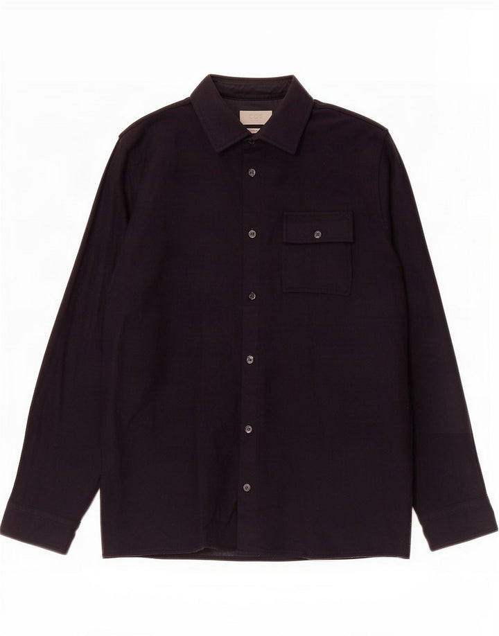 Cos Mens Overshirt Shirt Small Navy Blue Wool