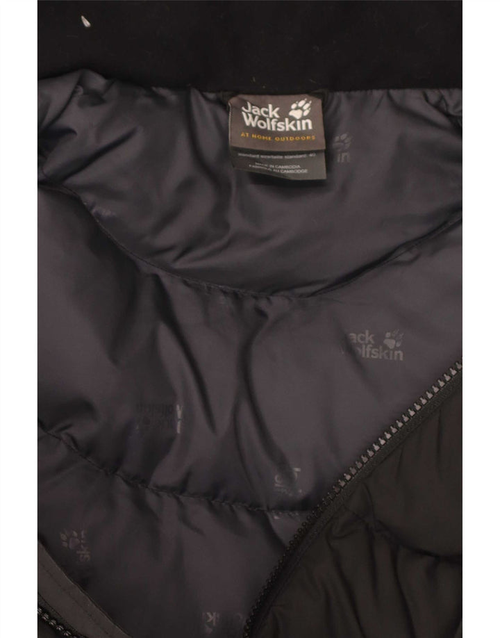 Jack Wolfskin Womens Hooded Padded Coat UK 10/12 Medium Black Polyester