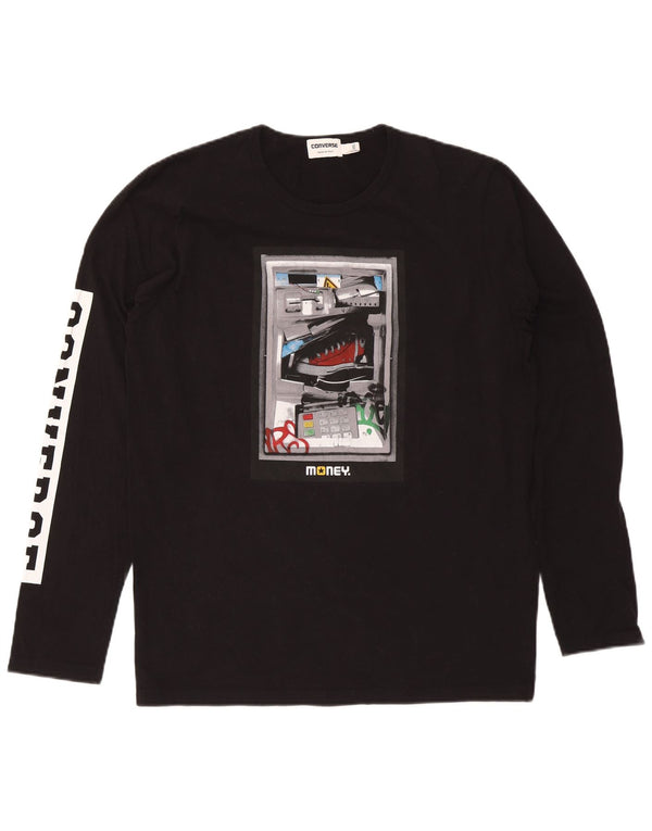 Converse Mens Graphic Top Long Sleeve 2XL Black Cotton