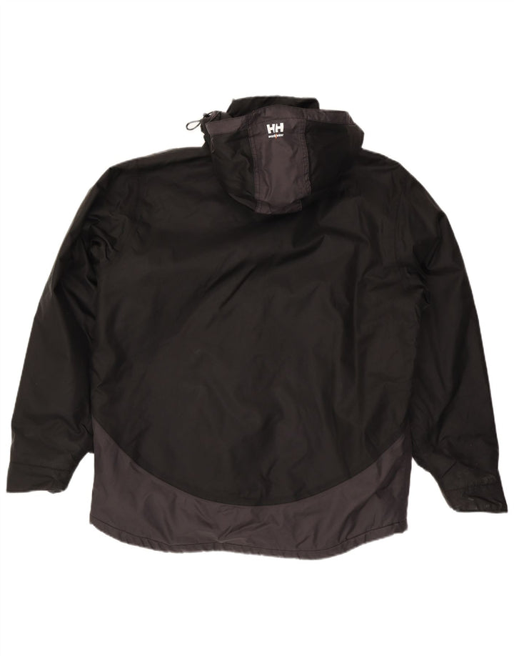 Helly Hansen Mens Hooded Windbreaker Jacket UK 40 Large Black Colourblock