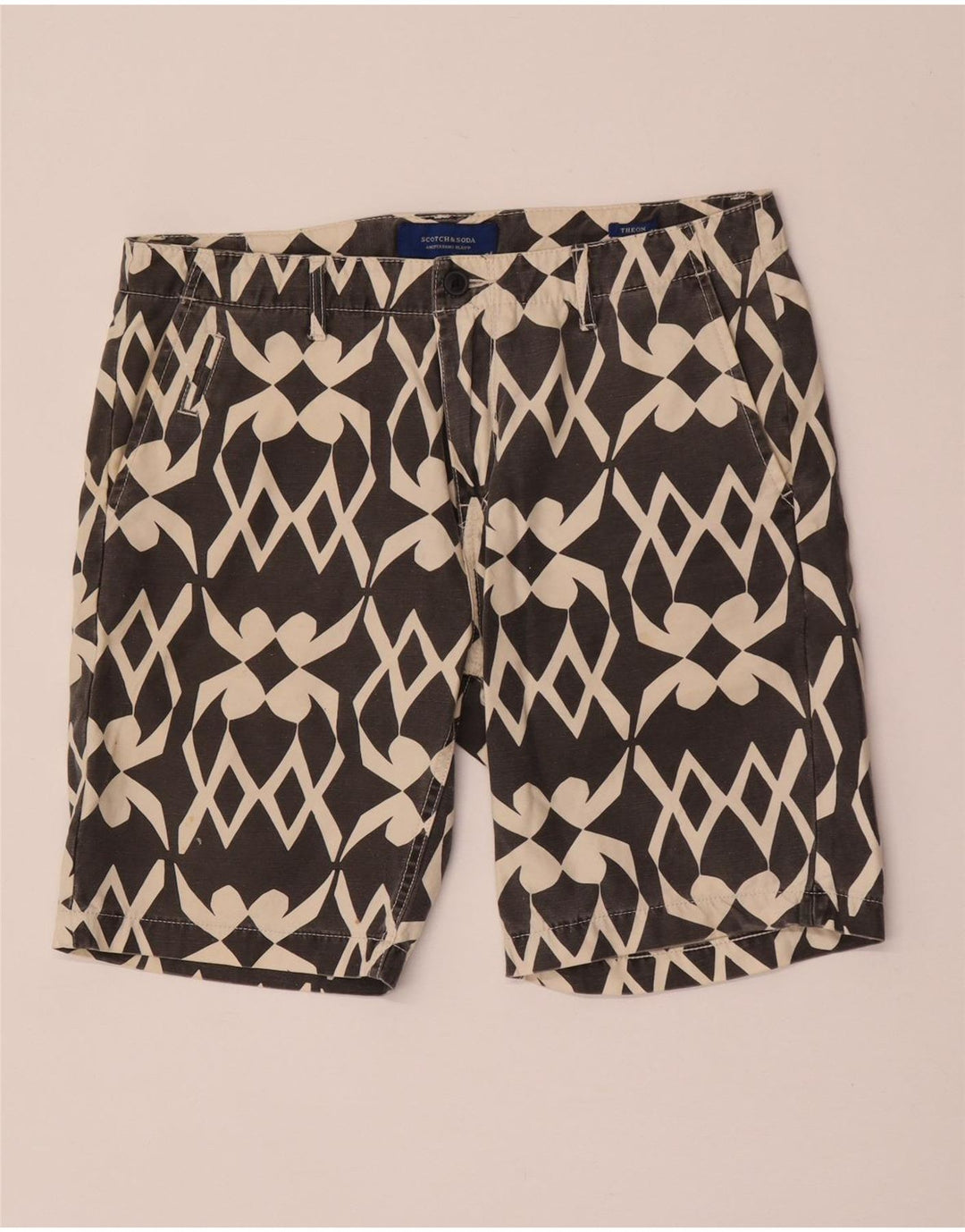 Pantaloncini chino da uomo Scotch & Soda W32 medio nero geometrico