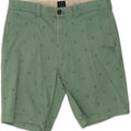 J. CREW Mens Abstract Pattern Chino Shorts W31 Medium  Green Cotton Vintage J. Crew and Second-Hand J. Crew from Messina Hembry 