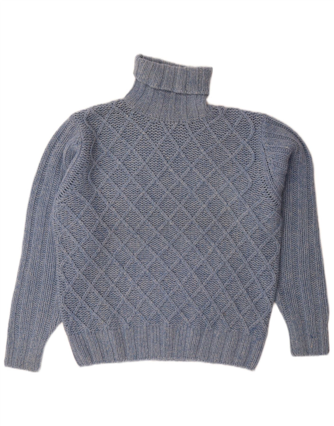 MC Neal Mens Loose Fit Roll Neck Jumper Sweater Medium Blue Flecked