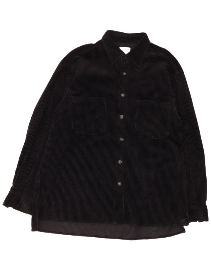 Rifle Mens Corduroy Shirt Large Black Cotton